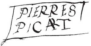 Firma autógrafa del entallador Pierres Picart.